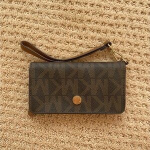Michael Kors phone wallet with logo print canvas